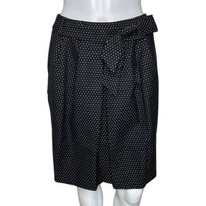 Talbots Skirt Womens 4 Petite Black Cream Polka Dots Pleats Preppy Retro Vintage